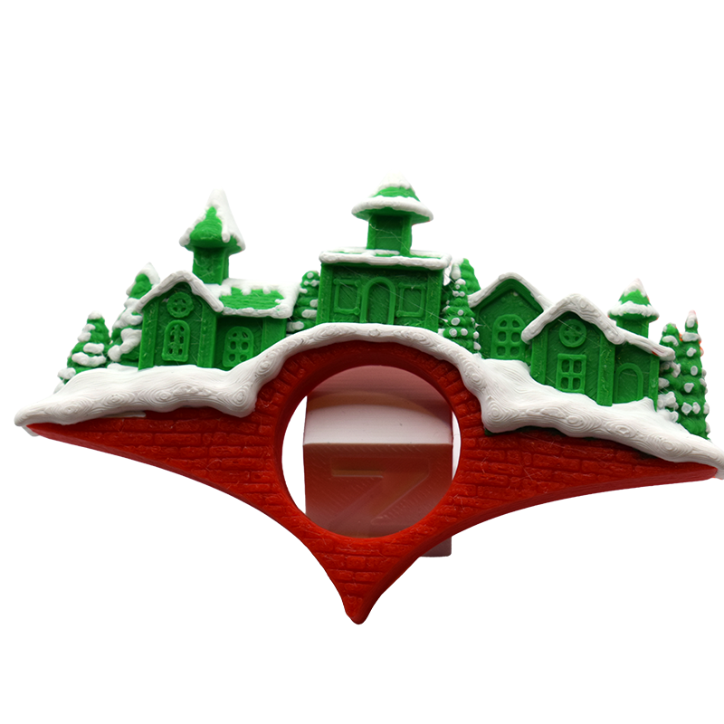 Zimowa Wioska - Zakładka do Książki 3D | Wielokolorowa | Prezent - Dekoracje 3D