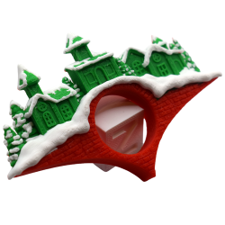 Zimowa Wioska - Zakładka do Książki 3D | Wielokolorowa | Prezent - Dekoracje 3D