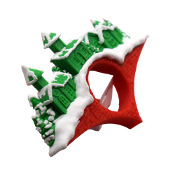 Zimowa Wioska - Zakładka do Książki 3D | Wielokolorowa | Prezent - Dekoracje 3D