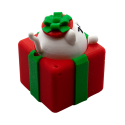 Świąteczny Kot Breloczek 3D - Antystresowy Prezent | Druk AMS - Figurki kolorowe AMS