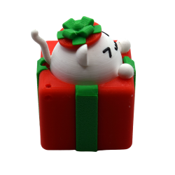 Świąteczny Kot Breloczek 3D - Antystresowy Prezent | Druk AMS - Figurki kolorowe AMS