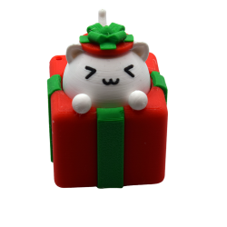 Świąteczny Kot Breloczek 3D - Antystresowy Prezent | Druk AMS - Figurki kolorowe AMS