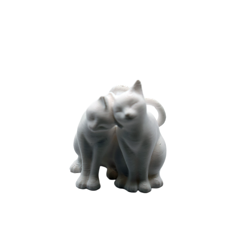 Koty Zakochane - Figurka 3D Dekoracyjna | Prezent Walentynkowy - Figurki białe do malowania