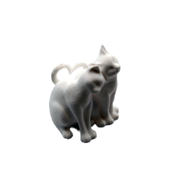Koty Zakochane - Figurka 3D Dekoracyjna | Prezent Walentynkowy - Figurki białe do malowania