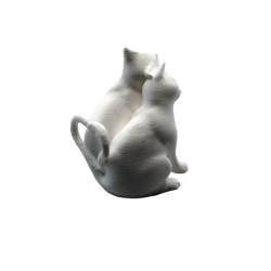Koty Zakochane - Figurka 3D Dekoracyjna | Prezent Walentynkowy - Figurki białe do malowania