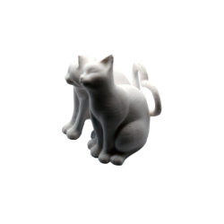 Koty Zakochane - Figurka 3D Dekoracyjna | Prezent Walentynkowy - Figurki białe do malowania