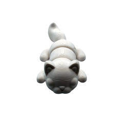 Flexi Cat - Kot Artikulowany Biały | Zabawka Ruchoma 3D - Figurki białe do malowania
