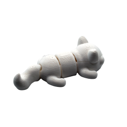 Flexi Cat - Kot Artikulowany Biały | Zabawka Ruchoma 3D - Figurki białe do malowania