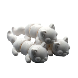 Flexi Cat - Zestaw 3 Kotów Artikulowanych Białych | Zabawki 3D - Figurki białe do malowania