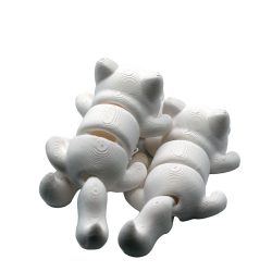 Flexi Cat - Zestaw 3 Kotów Artikulowanych Białych | Zabawki 3D - Figurki białe do malowania