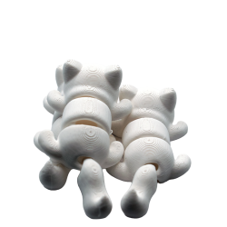 Flexi Cat - Zestaw 3 Kotów Artikulowanych Białych | Zabawki 3D - Figurki białe do malowania