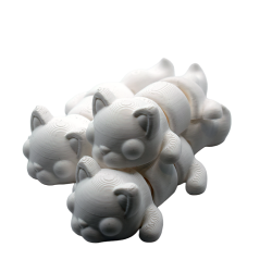 Flexi Cat - Zestaw 3 Kotów Artikulowanych Białych | Zabawki 3D - Figurki białe do malowania
