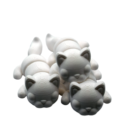Flexi Cat - Zestaw 3 Kotów Artikulowanych Białych | Zabawki 3D - Figurki białe do malowania
