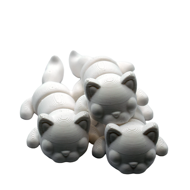 Flexi Cat - Zestaw 3 Kotów Artikulowanych Białych | Zabawki 3D - Figurki białe do malowania