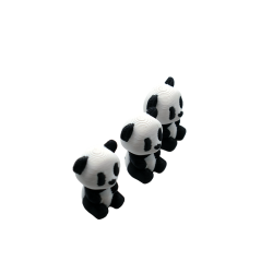 Mini Pandy 3D - Zestaw 3 Figurki Biało-Czarne AMS | Miniatury - Figurki kolorowe AMS