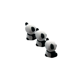 Mini Pandy 3D - Zestaw 3 Figurki Biało-Czarne AMS | Miniatury - Figurki kolorowe AMS