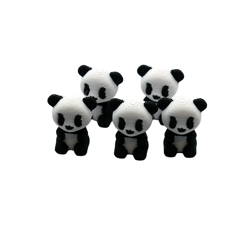 Mini Pandy 3D - Zestaw 5 Figurek Biało-Czarnych AMS | Kolekcja - Figurki kolorowe AMS