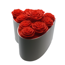 Serce z Wiecznymi Różami | Romantyczne Pudełko 3D na Prezent - Dekoracje 3D