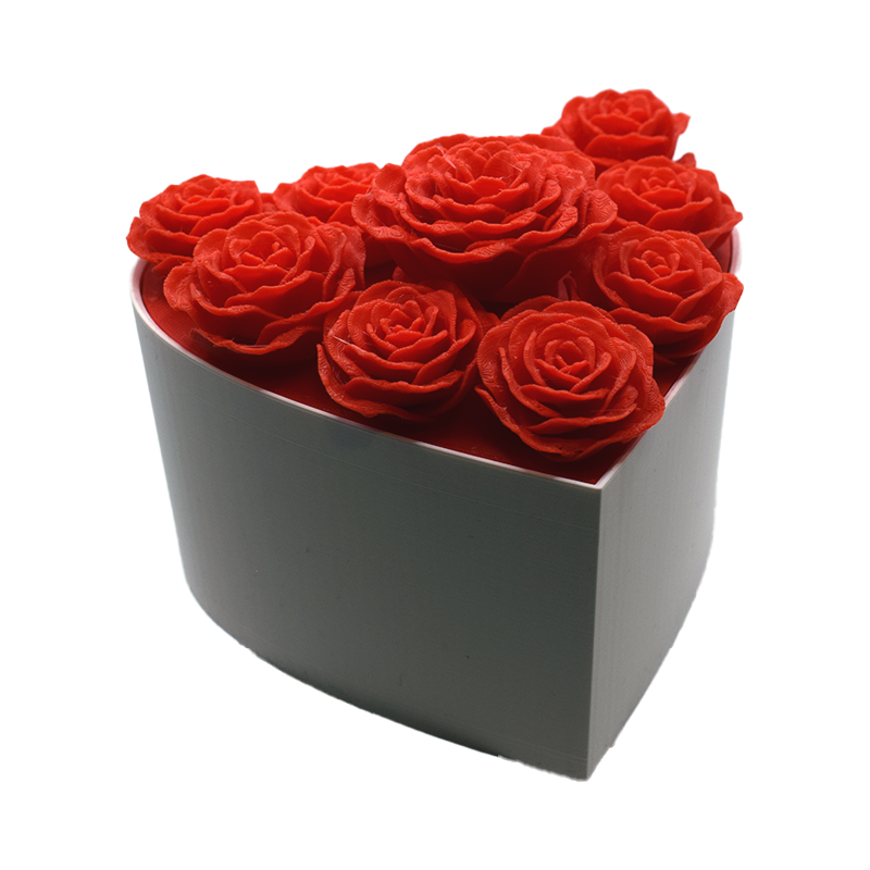 Serce z Wiecznymi Różami | Romantyczne Pudełko 3D na Prezent - Dekoracje 3D