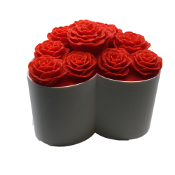 Serce z Wiecznymi Różami | Romantyczne Pudełko 3D na Prezent - Dekoracje 3D