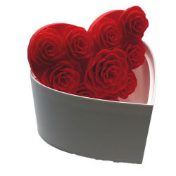 Serce z Wiecznymi Różami | Romantyczne Pudełko 3D na Prezent - Dekoracje 3D