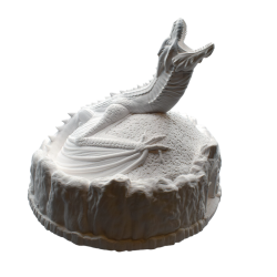 Smok Skarbnik - Skarbonka 3D | Smok na Skarbach | Fantasy Dekoracja - Figurki białe do malowania