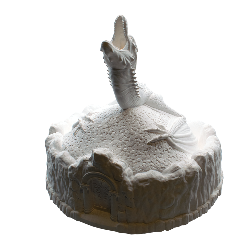 Smok Skarbnik - Skarbonka 3D | Smok na Skarbach | Fantasy Dekoracja - Figurki białe do malowania