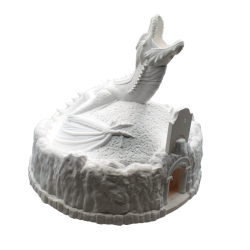 Smok Skarbnik - Skarbonka 3D | Smok na Skarbach | Fantasy Dekoracja - Figurki białe do malowania